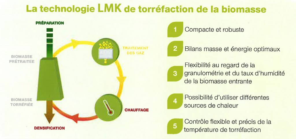 Schéma de la torréfaction du biomasse